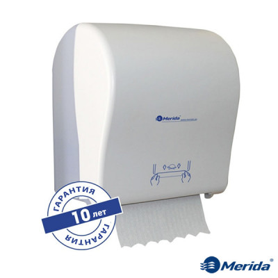 Механічний тримач для паперових рушників в рулонах Merida Solid Maxi Cut пластик CJB302 Механічний тримач для паперових рушників в рулонах Merida Solid Maxi Cut пластик CJB302