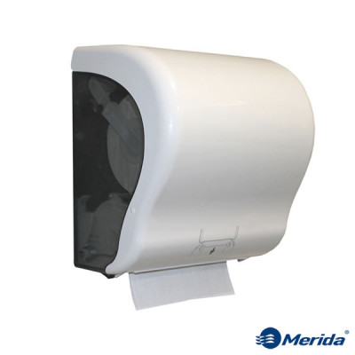 Механічний тримач для паперових рушників Merida Lux Maxi Cut пластик CJB301 Механічний тримач для паперових рушників Merida Lux Maxi Cut пластик CJB301