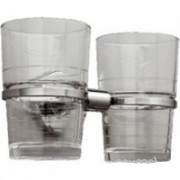 Два стакана на подставке Merida MHA11 хром стекло