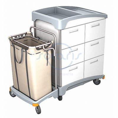 Візок готельний з висувними ящиками і мішком для білизни TSH-0007 Візок готельний з висувними ящиками і мішком для білизни TSH-0007