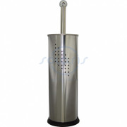 Щетка для унитаза Солярис S-E11301-01 из нержавеющей стали, цилиндрическая, закрытая