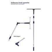 Рукоятка алюмінієва телекоспічна із згином для миття вікон E...