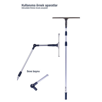 Рукоятка алюмінієва телекоспічна із згином для миття вікон ERMOP Prof, 450 см Рукоятка алюмінієва телекоспічна із згином для миття вікон ERMOP Prof, 450 см