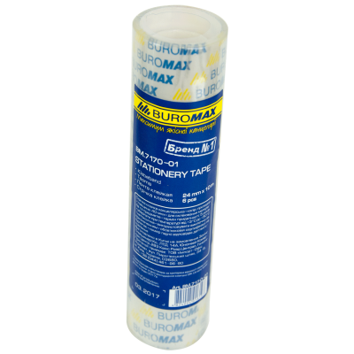 Клейка стрічка канц. 24мм х 10м /6шт., прозора Buromax (S) Клейка стрічка канц. 24мм х 10м /6шт., прозора Buromax (S)