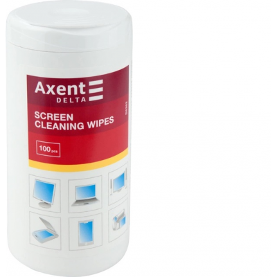 Очисні серветки Axent для екранів вологі 100 штук Очисні серветки Axent для екранів вологі 100 штук