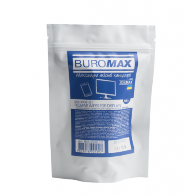 Серветки для екранів та оптики, змінний блок, 100 шт. в пласт. пакеті JOBMAX Серветки для екранів та оптики, змінний блок, 100 шт. в пласт. пакеті JOBMAX