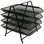 Лоток для бумаг горизонтальный 4 в 1 черный Axent