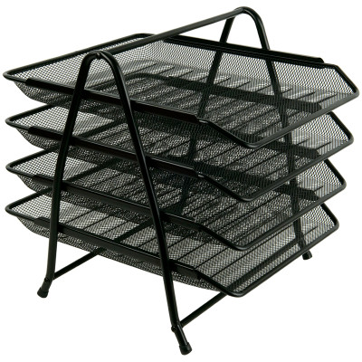 Лоток для бумаг горизонтальный 4 в 1 черный Axent Лоток для бумаг горизонтальный 4 в 1 черный Axent