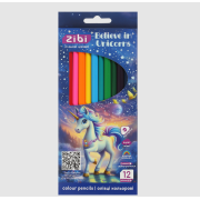 Олівці кольорові UNICORN, тригранний корпус, 12 кольорів