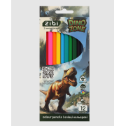 Олівці кольорові DINO, тригранний корпус, 12 кольорів