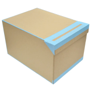 Короб архивный с откидной крыш. гор. усиленный 380х270х230 мм, окантовка из коленкора от 10 шт