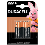 Элемент питания (батарейка) DURACELL LR3 (АAA) 6шт