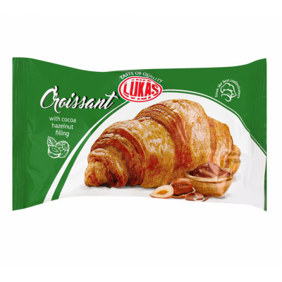 Круасанчик з начинкою Какао-крем-горіх Лукас 45 г Круасанчик з начинкою Какао-крем-горіх Лукас 45 г